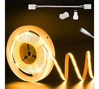 PAUTIX Tira de luces LED COB de 24V, blanco cálido 2000K 504LEDs/M 6m Cinta de luz LED,superbrillante para dormitorio,cocina con Conector de tira de mazorca de 8mm (fuente de alimentación no incluida)