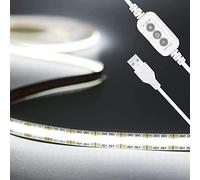 PAUTIX Tira de luces LED USB COB 6000K, 640LED Atenuador Tira de luz COB de 2m, cinta de luz flexible para monitor, retroiluminación de TV, espejo, armario, iluminación de bricolaje para armario
