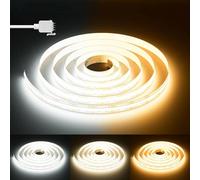 PAUTIX Tira LED COB CCT 10 m regulable 2700 K-6500 K, 640 LED/m 24 V CRI90+ para dormitorio, cocina y casa (tira única, sin fuente de alimentación ni regulador)