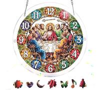 Pavemlo Acryl Sonnenfänger Puzzle 83 Teile, DIY Handwerk Jesús Doppelseitige Glasmalerei Fensterkunst mit Kette, Achtsames Geschenk für Mutter, Heimdeko 18 cm F309