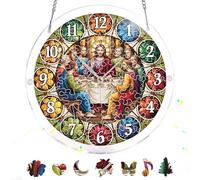 Pavemlo Acryl Sonnenfänger Puzzle 83 Teile, DIY Handwerk Jesús Doppelseitige Glasmalerei Fensterkunst mit Kette, Achtsames Geschenk für Mutter, Heimdeko 18 cm F243