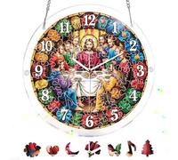 Pavemlo Acryl Sonnenfänger Puzzle 83 Teile, DIY Handwerk Jesús Doppelseitige Glasmalerei Fensterkunst mit Kette, Achtsames Geschenk für Mutter, Heimdeko 18 cm F299