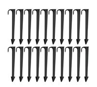 Pavewood 50 varillas fijas de varilla de tierra, anclajes de manguera de riego de jardín, soportes de tubería de pilote fijo, soportes de tubería para jardín, fácil instalación
