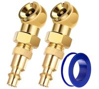 Pavewood Paquete de 2 portabrocas de aire portátiles, portabrocas de aire de bola cerrada de metal sólido + enchufe rápido estándar NPT de 1/4 pulgadas, boquilla de calibrador de inflador de