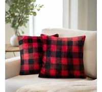 Pavilia Checker Plaid Throw Almohada Cubiertas de 18x18 de 2 cajas de almohadas decorativas para la cama sof sof boho decoracin de acento de acent