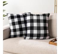 Pavilia Checker Plaid Throw Cubras de almohada de 18x18 de 2 cajas de almohadas decorativas Sof Sof Boho Decoracin de acento Esttico Decoracin d