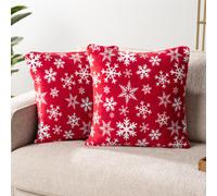 PAVILIA - Juego de 2 fundas de almohada decorativas para sof , cama, sof , Navidad, invierno, dormitorio, sala de estar, terciopelo, cuadradas, e
