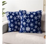 PAVILIA - Juego de 2 fundas de almohada decorativas para sof , cama, sof , Navidad, invierno, dormitorio, sala de estar, terciopelo, cuadradas, e