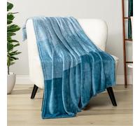 PAVILIA Manta de Forro Polar Azul Degradado para sofá, Manta de Franela Suave para sofá Cama, Manta de Felpa Ligera Turquesa Azul Claro, Manta de Regalo Decorativa de Microfibra, 50 x 60 Pulgadas