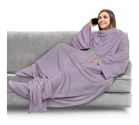 PAVILIA Manta de forro polar con mangas, bolsillos para los pies para mujeres, hombres y adultos, manta de felpa para llevar, bata cálida para acurrucarse, ideas de regalo acogedoras para esposa, mamá