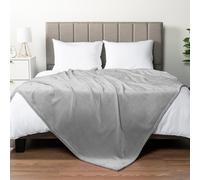 PAVILIA Manta de forro polar gris claro tama o Queen, franela s per suave y peluda plateada para sof , manta grande de microfibra de lujo, manta