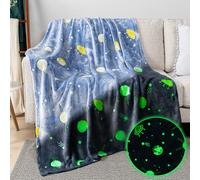PAVILIA Manta Que Brilla en la Oscuridad, 50 x 60 Pulgadas, Manta de Forro Polar Suave y acogedora, Manta de Regalo para niños y niñas, Manta de Franela cálida y mullida para niños, Todas Las