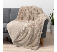 PAVILIA Manta Suave y esponjosa de Piel sintética, Color marrón Topo, Camello, Manta de Sherpa cálida y Peluda para Cama, sofá, Manta Decorativa de Felpa cómoda y Gruesa, 50 x 60 Pulgadas