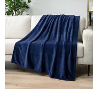 Pavilia Navy Blue Fleece Throw Manta para sof Tamao gemelo Blue oscuro Super Soft Fuzzy Flannel Thraugh para sof Luxury Plush Manja de microfibra