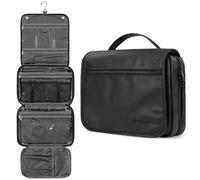 PAVILIA Neceser colgante para mujeres y hombres, organizador de cosméticos plegable, bolsa de viaje, bolsa de maquillaje resistente al agua, kit de artículos de tocador grande, Negro -, L