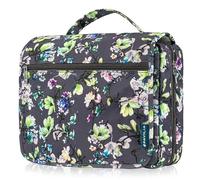 PAVILIA Neceser colgante para mujeres y hombres, organizador de cosméticos plegable, bolsa de viaje, bolsa de maquillaje resistente al agua, artículos de tocador, kit de artículos esenciales de viaje