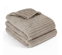 Pavilia Soft Fleece King Maneta de cama Taupe Camel Tan Tan Grandeja Lava Fuzzy Flannel Cozada Cosa Cordida de microfibra Cantbed Manta para sof Ma