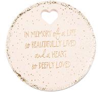 Pavilion Gift company 22213 Pulgadas Memory of A Life So Beautifully Live and A Heart So Deeply Loved-Piedra de jardín de 10 Pulgadas, Resistente a la Intemperie, Redonda, Beige