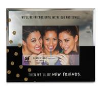 Pavilion Gift Company 75103 Marco de fotos con espejo ""Nuevos Amigos"", 18 x 23 cm, color negro