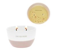 Pavilion Gift Company Love You Friend 11 oz de cera que revela mensaje secreto sorpresa, vela perfumada de tranquilidad floral de doble mecha