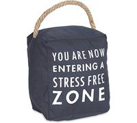 Pavilion Gift Company - Tope de Puerta “Stress Free Zone”, Color Negro, 12,7 x 15,2 cm