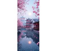 Pavilione Dipingere con i Numeri Adulti, Misura XXL 80x240cm,Vista Paint by Numbers Kit Principianti Con 3 Penne, Kit Fai Da Te, Hobby Creativi Adulti Regalo Donna Decorazioni, (Senza Cornice) P0M-408