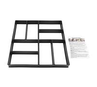 Pavimento Pavimento Molde de hormigón Molde de piedra de paso Diseño geométrico reutilizable duradero para jardín Césped Camino Pasarela DIY Paisajismo Negro 40x40x4cm