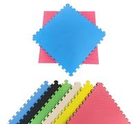 Pavimentos Arquiservi - Tatami Puzzle - 100x100x20 mm - Pack de 4 Piezas Tatami de Goma EVA - Diseño Reversible Rojo y Azul - Seguridad Antideslizante - Absorción de Impactos en Artes Marciales