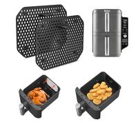 Pavlleen 2 Paquete de Cuadrícula Anti-Protección de Silicona para Freidora de Aire Ninja Double Stack XL SL400EU y SL300EU,Accesorios Reutilizables para Ninja Foodi 9.5L,Protección contra la Grasa