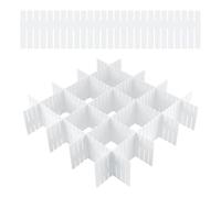 Pavlleen 24 Piezas Separadores de Cajones, 32x7cm Separadores para Cajones, Organizadores de Cajones Ajustables de Plástico, para Ropa Interior Calcetines Cinturón Suministros de Oficina (Blanco)