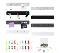 Pavlleen 8 Tablones Tablero de Fieltro de Tiras, Tablero Decorativo dePared Autoadhesivo Fieltro Autoadhesivos con 35 alfileres para Paredes de Fotos y Notas en Hogar Oficina 30×5×0,8cm (Multicolor)
