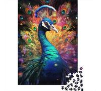 Pavo 1000 Piezas Papel Pavo Vivid Flora Puzzle para Adultos Portátil Fácil De Almacenar Noche De Juegos En Familia Desafiante Y Divertido 38x26cm/1000pcs