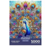 Pavo 1000 Piezas Tema Animal Puzzles para Adultos Rompecabezas De Desafíos Difíciles para Adultos Y Niños Mayores De 12 Años Entretenimiento Creativo Regalos para Familiares Y Amigos Pasatiempo CR