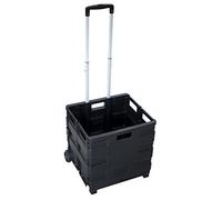 Pavo - Carro de Transporte Plegable Premium, Capacidad 20 kg (45 l), Caja Ligera de Aluminio Plegable con Mango telescópico y Ruedas Resistentes - 8053919