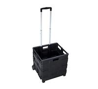 Pavo - Carro de Transporte Plegable Premium, Capacidad 35 kg (60 l), Caja Ligera de Aluminio Plegable con Mango telescópico y Ruedas Resistentes - 8046126