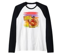 Pavo Comer Pizza Acción de Gracias Divertida Cena Italiana Peregrina Camiseta Manga Raglan