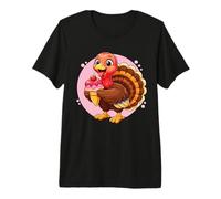 Pavo Comiendo Helado Gráfico Niños Niñas Amante de Turquía Camiseta Premium