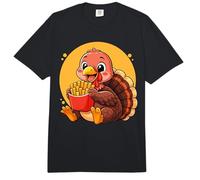 Pavo Comiendo Papas Fritas Divertido Kawaii Animal Food Lover Comfort Colors Adult Heavyweight T-Shirt