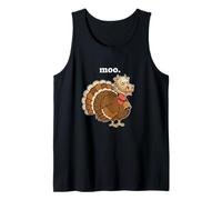 Pavo de Acción de Gracias con una máscara de Vaca para esconderse - Camiseta sin Mangas
