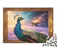 Pavo Elegante Puzzle de 1000 Piezas Papel Puzzle para Adultos Escena de Universo Fantástico Concentración Regalo Familiar Relajación Hogar 70x50cm/1000pcs
