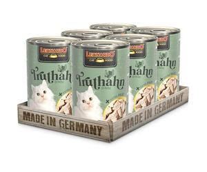 Pavo + Extra Filete | 6 x 400 g | Comida húmeda para Gatos | con Pollo | Leonardo | Alimento completo para gatos adultos | Alto contenido cárnico | Cocinado suavemente en su propio jugo