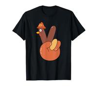Pavo Mano Signo de Paz Divertido día de Acción de Gracias peregrino otoño Camiseta