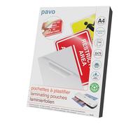 Pavo - Pack de 100 fundas para plastificar AUTOADHESIVO A4 75/80 mic - brillo