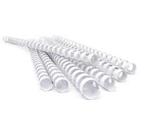 Pavo - Peines de encuadernación de plástico Premium 10 mm A4 Blanco, paquete de 100, 21 anillas, hasta 60 hojas - 8001798