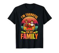 Pavo peregrino Im Thankful For My Family Cute Thanksgiving Camiseta