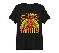Pavo peregrino Im Thankful For My Family Cute Thanksgiving Camiseta Premium