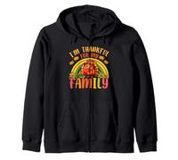 Pavo peregrino Im Thankful For My Family Cute Thanksgiving Sudadera con Capucha