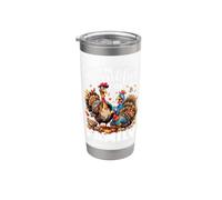 Pavo peregrino Im Thankful For My Family Cute Thanksgiving Vaso térmico de acero inoxidable de doble pared