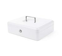 Pavo Premium - Caja de caudales, cerradura de cilindro con 2 llaves, color Blanco 12"