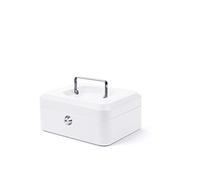 Pavo Premium - Caja de caudales, cerradura de cilindro con 2 llaves, color Blanco 8"